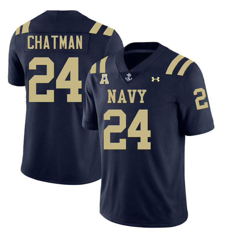 Navy Midshipmen #24 Brandon Chatman College Football Jerseys Stitched-Navy